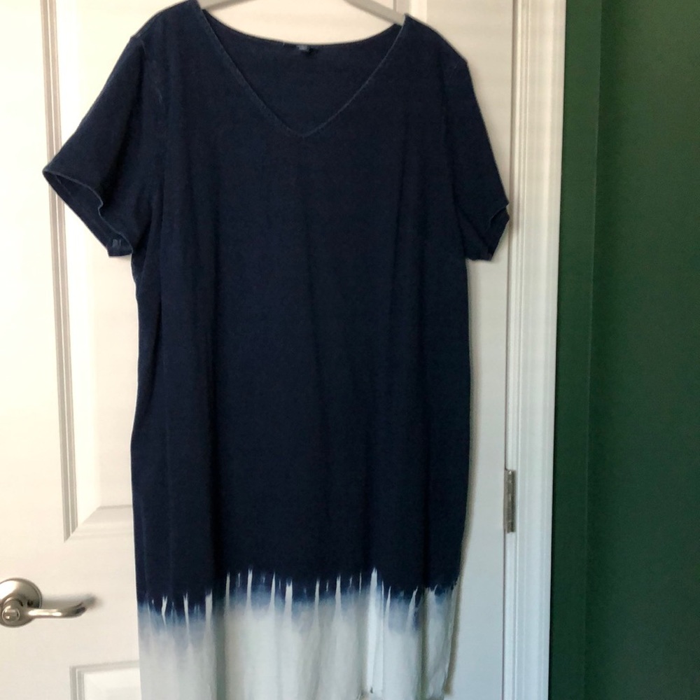 JJill pure jill indigo tie-dye dress